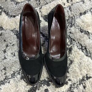 Tod's Black Suede and Patent Leather Pumps